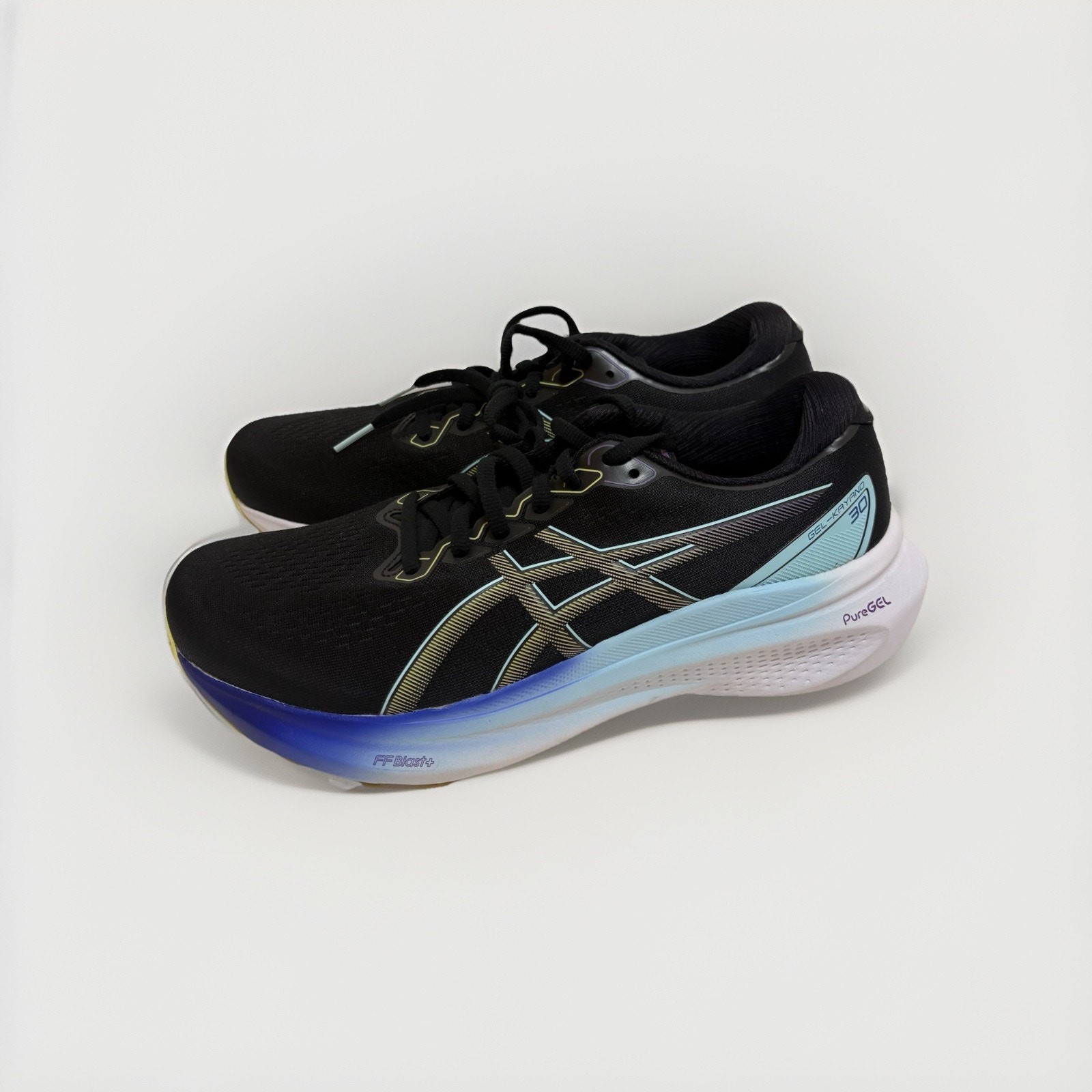 Asics Gel-Kayano 30 Women’s Size 9.5 Black/Blue Stability Running Shoes 1012b357